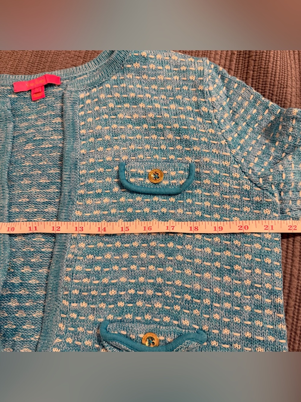 Lilly Pulitzer Blue and White Knit Sweater Size Large - Picture 10 of 12